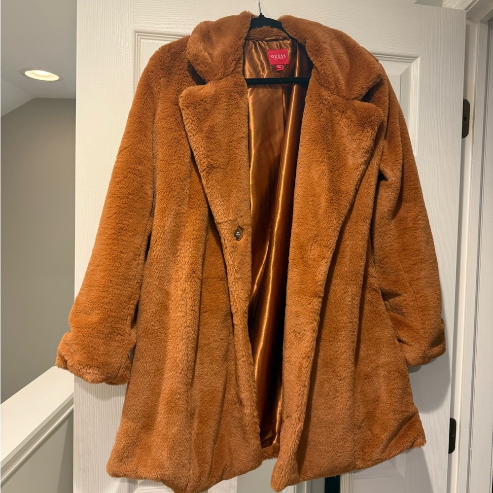 Guess Women's Brown Teddy Jacket